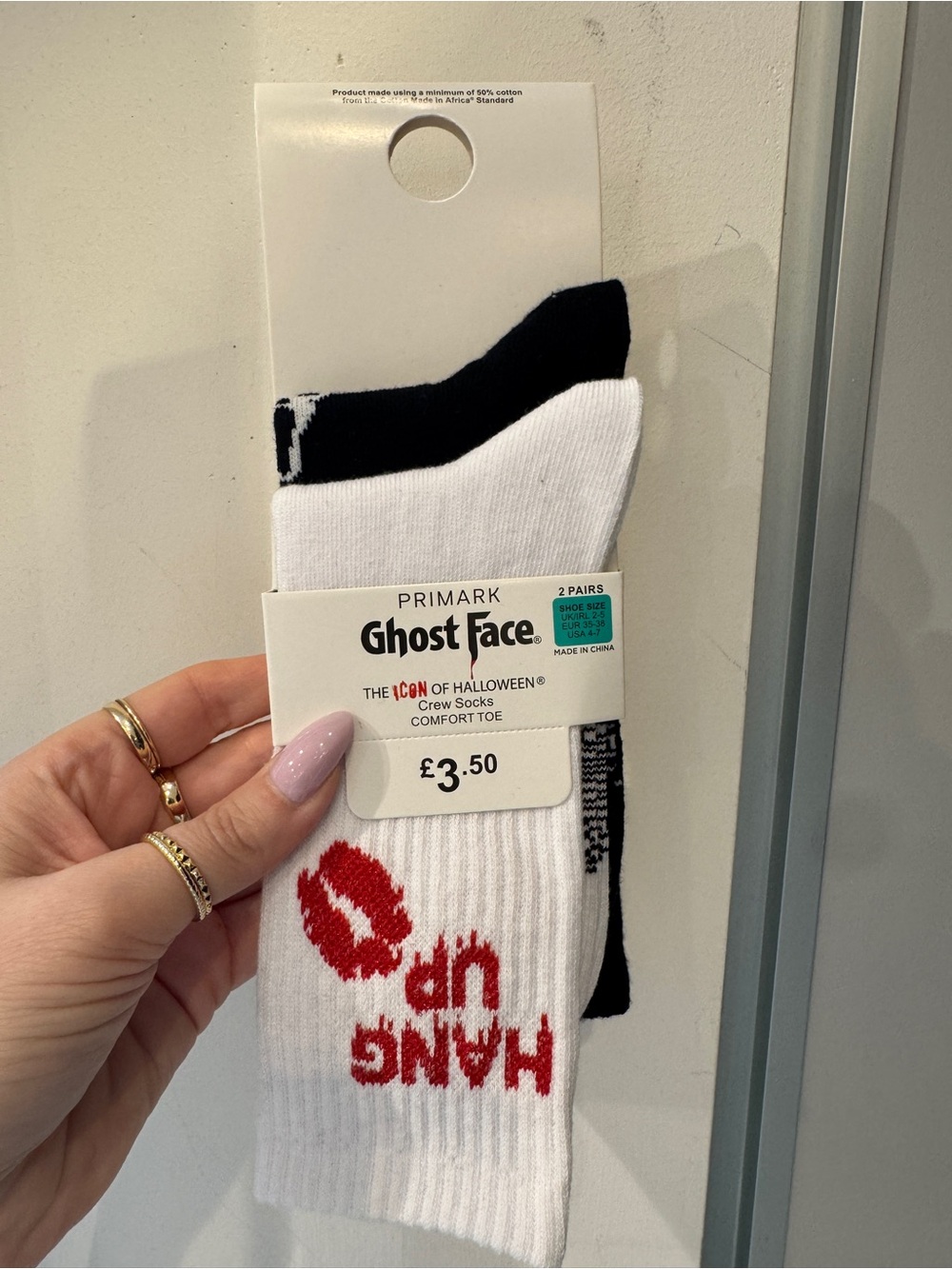 Scream ghost face socks (2 Pack) - Picture 2 of 3